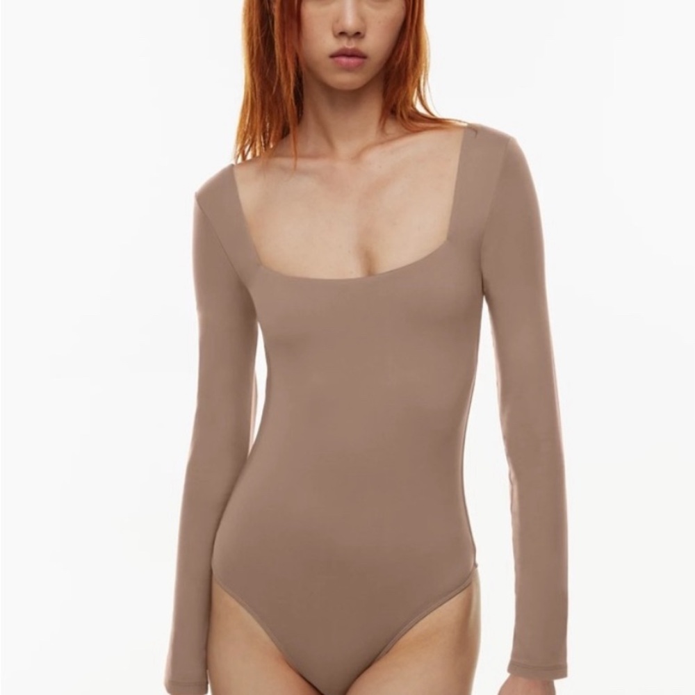 Aritzia Babaton Bodysuite, Deep Taupe